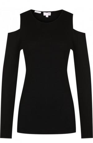 Шелковый пуловер с разрезами на плечах Tse. Цвет: черный