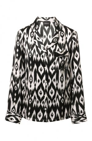 Шелковая блузка Simonetta Ravizza. Цвет: чёрно-белый