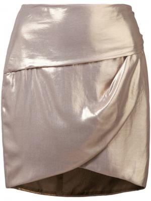 Присборенная мини-юбка Michelle Mason. Цвет: металлик