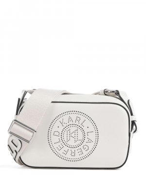 Круглая сумка на плечо из мелкозернистой яловой кожи. , белый Karl Lagerfeld