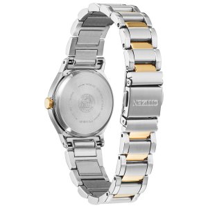 Женские двухцветные часы-браслет Eco-Drive Axiom с бриллиантовым акцентным циферблатом Citizen