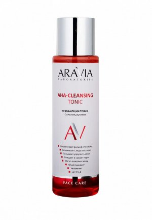 Тоник для лица Aravia Laboratories очищающий с AHA-кислотами AHA-Cleansing Tonic, 250 мл. Цвет: белый