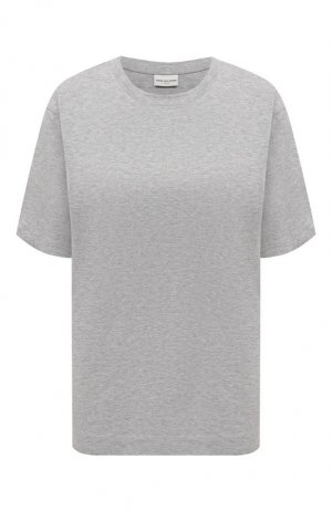Хлопковая футболка Dries Van Noten. Цвет: серый