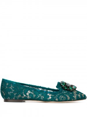Слиперы Vally Dolce & Gabbana. Цвет: зеленый