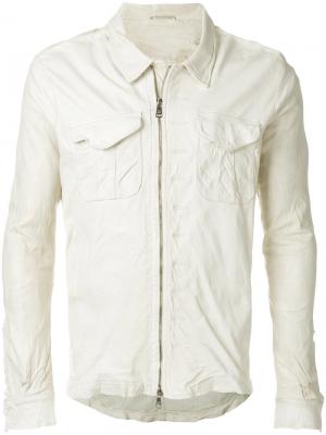 Кожаная куртка с накладными карманами Giorgio Brato. Цвет: белый