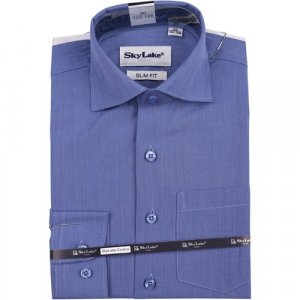 Школьная рубашка, размер 31/128, синий Sky Lake. Цвет: синий
