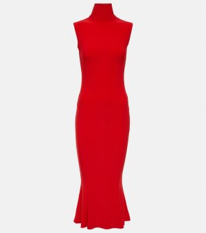 Платье миди из джерси с водолазкой , красный Norma Kamali