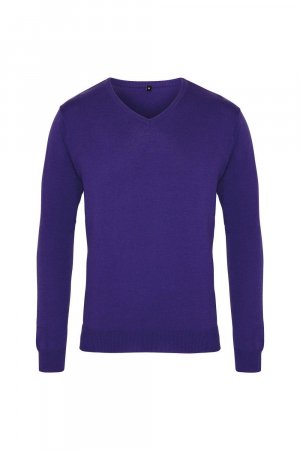 Вязаный свитер с V-образным вырезом , фиолетовый Premier