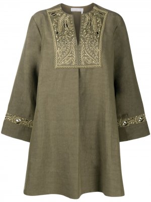 Платье-туника с вышивкой Chloé. Цвет: зеленый