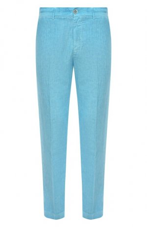 Льняные брюки 120% Lino. Цвет: синий