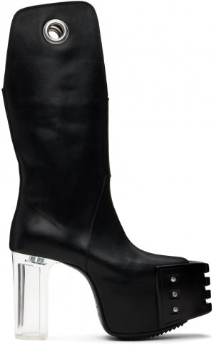 Черные ботинки Kowboy Grill Platform 45 , цвет Black/Clear Rick Owens