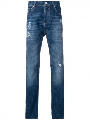Состаренные прямые джинсы Brunello Cucinelli. Цвет: синий