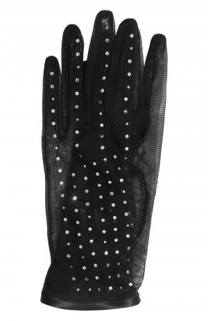 Перчатки с отделкой стразами Gucci. Цвет: чёрный