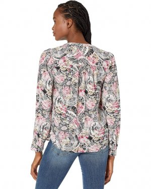 Блуза NYDJ Smocked V-Neck Blouse, цвет Hayward Paisley