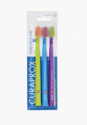 Комплект зубных щеток Curaprox щетина ultrasoft, d 0,10 мм (3 шт.). Цвет: разноцветный