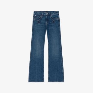 Расклешенные джинсы Prany из эластичного денима с вышивкой , цвет bleus Maje