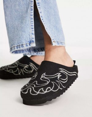 Черные фетровые туфли в стиле вестерн sin-tio Bronx