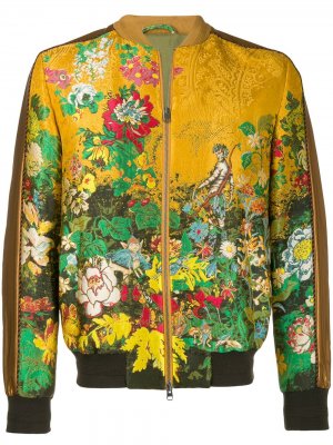 Куртка-бомбер с цветочным узором Etro. Цвет: золотистый