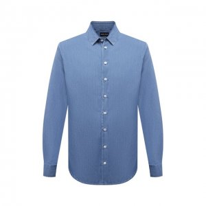 Джинсовая рубашка Giorgio Armani. Цвет: голубой
