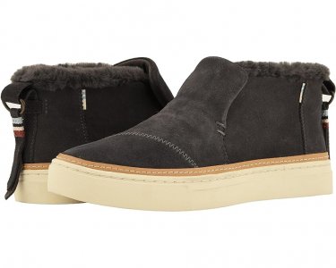 Кроссовки Paxton Water-Resistant Slip-Ons, цвет Forged Iron Suede/Faux Fur TOMS