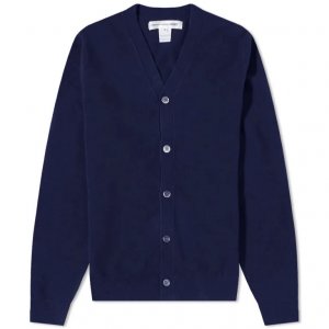 Кардиган Knitted V-neck, темно-синий Comme Des Garcons Shirt