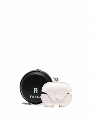 AirPods clip-on leather case Furla. Цвет: черный