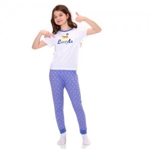 Пижама для девочек арт 11349, р.30 N.O.A.. Цвет: белый/фиолетовый