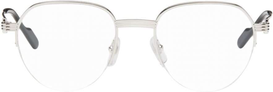 Серебряные круглые очки Cartier