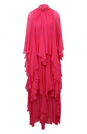 Шелковое платье Gucci. Цвет: розовый