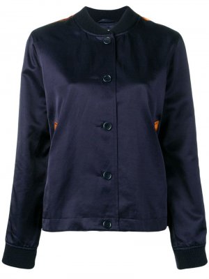 Куртка-бомбер с полосками по бокам YMC. Цвет: синий