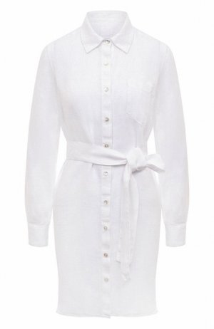 Льняное платье 120% Lino. Цвет: белый