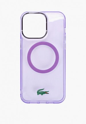 Чехол для iPhone Lacoste 15 Pro Max, с MagSafe. Цвет: фиолетовый