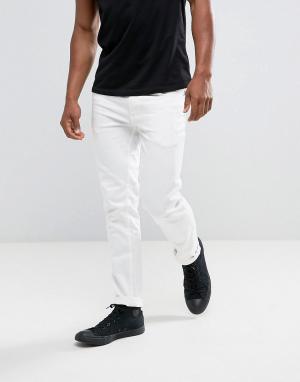 Белые джинсы скинни Burton Menswear. Цвет: белый