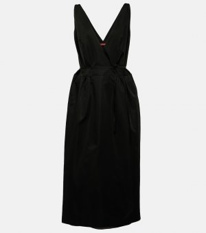 Платье миди anouk с v-образным вырезом из смесового хлопка , черный Altuzarra