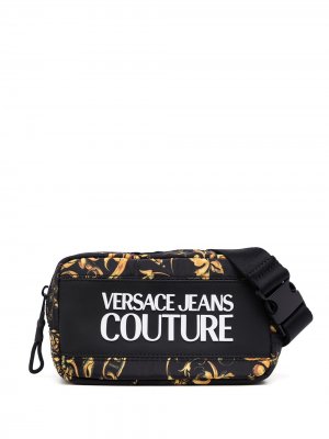 Сумка на плечо с логотипом Versace Jeans Couture. Цвет: черный