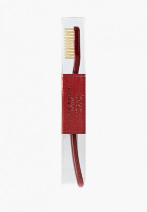 Зубная щетка Acca Kappa с натуральной щетиной средней жесткости (цвет Venetian Red). Цвет: бордовый
