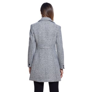 Женское полушерстяное пальто  , черный/белый Gallery