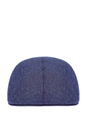 Однотонная кепка-коппола из шерстяной фланели BRUNELLO CUCINELLI. Цвет: синий
