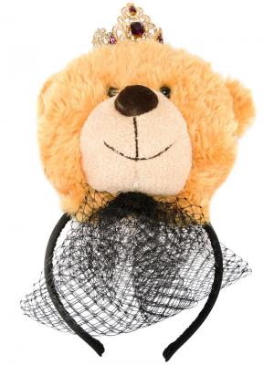 Ободок для волос с аппликацией плюшевого медведя Dolce & Gabbana. Цвет: телесный