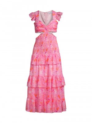 Платье миди Neely со сборками и вырезами , розовый LIKELY