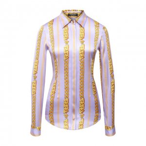 Шелковая блузка Versace. Цвет: сиреневый