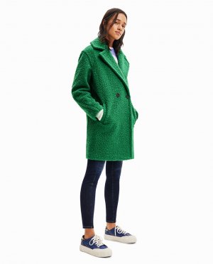 Двубортное пальто из букле , зеленый Desigual
