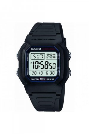 Спортивное снаряжение Классические цифровые кварцевые часы из пластика/пластика — W-800H-1Aves , черный Casio