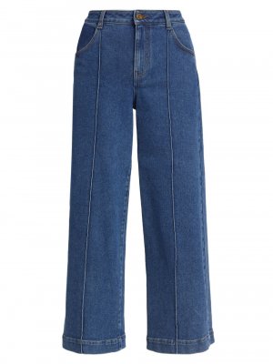 Джинсовые джинсы-кюлоты Oscar de la Renta