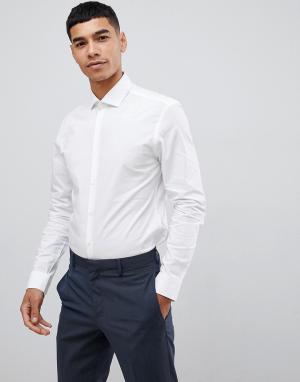 Белая облегающая эластичная рубашка с длинными рукавами Moss London-Белый BROS