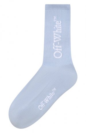 Хлопковые носки Off-White. Цвет: голубой