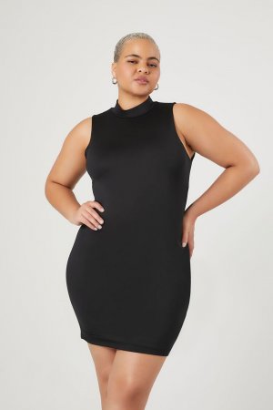 Бесшовное мини-платье больших размеров , черный Forever 21
