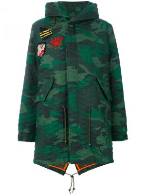 Пальто в стиле милитари Mr & Mrs Italy. Цвет: зеленый