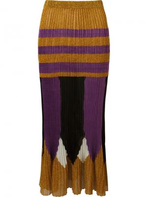 Mid-length knit skirt Gig. Цвет: жёлтый и оранжевый
