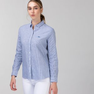 Блузы и рубашки Женская рубашка Lacoste. Цвет: тёмно-синий